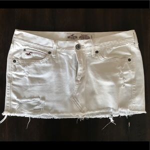 Hollister white jean skirt